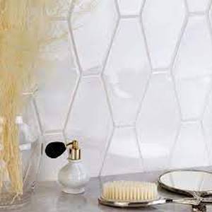 lot 2877 image: Ivy Hill Tile Birmingham Hexagon Bianco Polished Ceramic Subway Tile Set