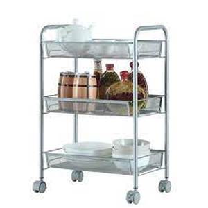 lot 3187 image: Karl Home Steel 3-Tier Storage Kitchen Cart