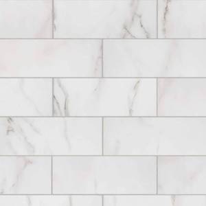 lot 6201 image: Florida Tile Michelangelo Calacatta Matte Porcelain Floor &amp Wall Tile Set