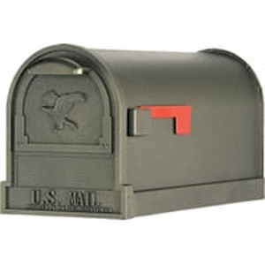 lot 6244 image: Gibraltar Mailboxes Arlington Large Steel Post-Mount Mailbox