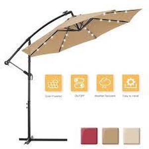 lot 6273 image: Cantilever Patio Solar Light Umbrella