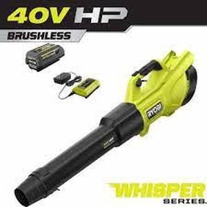 lot 6264 image: RYOBI 40-Volt HP Brushless Whisper Series Cordless Leaf Blower Kit