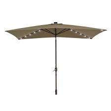 lot 8936 image: Sonkuki Solar LED Aluminum Patio Rectangle Market Umbrella