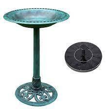 lot 5058 image: VivoHome Round Garden Bird Bath &amp Pond Fountain Combo