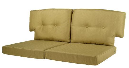 lot 6040 image: Hampton Bay CharlotteTown Patio Loveseat Cushion Set