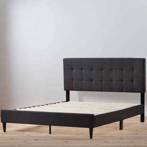 lot 9925 image: Brookside Home Tara Upholstered Platform Bed Frame w Headboard (Full Size)