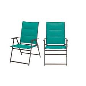 lot 9921 image: Mix &amp Match Steel Folding Padded Sling Chairs (2 COUNT)