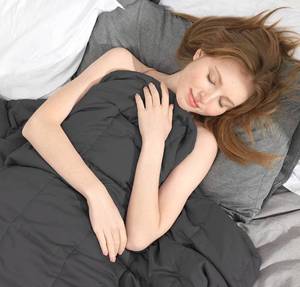 lot 33337 image: Ourea Cooling Weighted Blanket for Adults (15 lbs, 48x 72, Twin Size) Heavy Blanket 15 pounds Full Size Perfect for 150-170 lbs,Breathable Fabric with No Leaking Glass Beads