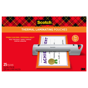 lot 33376 image: Scotch Thermal Laminating Pouches 25 Count 11 x 17 3 Mil