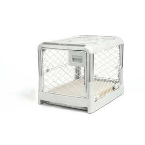 lot 33390 image: $$$ Diggs Revol Small Dog Crate Ash - Portable Travel Dog Crate with Collapsible Kennel Walls
