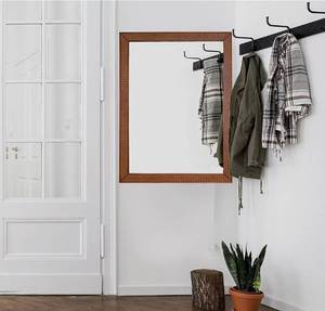 lot 33393 image: SORBARIA Natural Woven Rattan Frame Rectangular Mirror Large 30 x 40, Dark Caramel Color, MCM and Natural Style