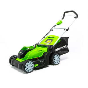 lot 73912 image: Greenworks - 17 in. 40-Volt Cordless Brushless Walk Behind Lawn Mower (Battery and Charger Not Included) - Green