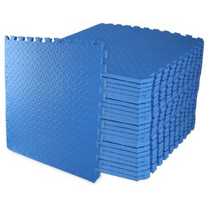 lot 73913 image: BalanceFrom 34 EXTRA Thick Puzzle Exercise Mat with EVA Foam Interlocking Tiles for MMA, Exercise, Gymnastics and Home Gym Protective Flooring, 96 Square Feet