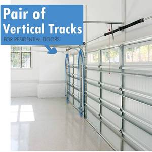 lot 73915 image: Garage Door Vertical Track Replacement - Set of Left and Right for 7 Foot Tall - Garage Door Rails Galvanized Steel Hardware Door Rails for ResidentialLight Commercial Side Tracks for 2-inch Rollers
