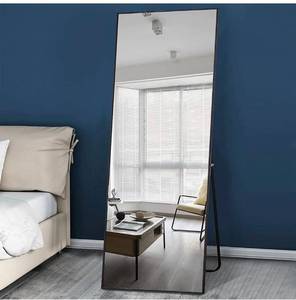 lot 73917 image: Full Length Mirror, Large Rectangle Mirror Full Length, Full Body Mirror for Bedroom, Dressing Mirror, Floor Mirror with Aluminum Alloy Frame, 65x22 Body Mirror, Standing Mirror, Wall Mirror, Black