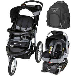 lot 73920 image: Baby Trend Expedition Jogger Travel System, Millennium wGraco Gotham Backpack Diaper Bag Value Bundle