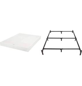 lot 73933 image: Amazon Basics Smart Box Spring Bed Base, 5-Inch Mattress Foundation - Full Size, Tool-Free Easy Assembly & Metal Bed Frame, 9-Leg Base for Box Spring and Mattress - Full, 74.5 x 53.5-Inches