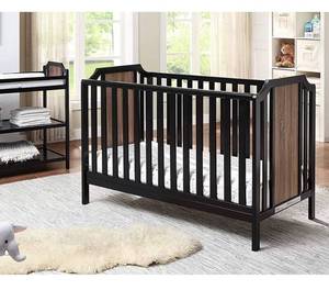 lot 73944 image: $$$Suite Bebe Brees Convertible Island Crib in Black and Vintage Walnut