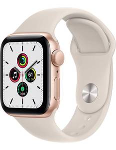 lot 30803 image: $$ Apple Watch SE GPS 40mm Smart Watch w Gold Aluminium Case with Starlight Sport Band. Fitness & Activity Tracker, Heart Rate Monitor, Retina Display, Water Resistant Retail $269