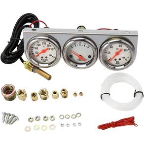 lot 30806 image: Protoiya Triple Gauge Kit,Oil Volt Water Gauge 3 in 1 Car Meter Auto Gauge Temp Gauge Temperature Oil Pressure Gauge Sensor