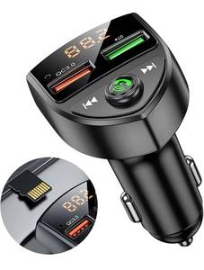 lot 30814 image: YEHOBU Bluetooth FM Transmitter for Car, Wireless Bluetooth FM Transmitter Radio Receiver with Dual Car Charger, Support QC3.0 Quick Charging, Compatible for All Smartphones