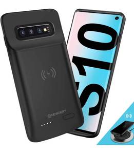 lot 30816 image: NEWDERY Upgraded Samsung Galaxy S10 Battery Case Qi Wireless Charging Compatible, 4700mAh Slim Rechargeable Extended External Charger Case Compatible Samsung Galaxy S10 (2019)-(6.1 Inches Black)