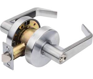 lot 30824 image: Dynasty Hardware AUG-00-26D Grade 2 Commercial Duty Office Door Keyed Lever Lockset, ADA, Satin Chrome Finish
