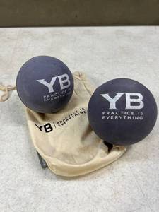 lot 30835 image: Yogabody Jumbo Yoga Massage Balls With Canvas Bag, 2 Piece