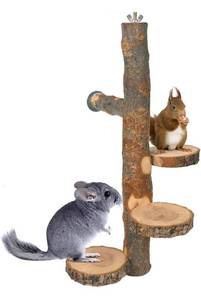 lot 30840 image: Chinchilla Large Hanging Wooden Rotating Platform - Small Animals Natural Fruit Wood Standing Platform - Squirrel Suger Glider Platform - Bird Perch Platform
