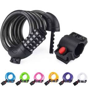 lot 30842 image: NDakter Bike Lock Cable, 4 Feet High Security 5 Digit Resettable Combination Coiling Bike Cable Lock, Anti Theft Bicycle Cable Locks with Mounting Bracket, 12 Inch Diameter