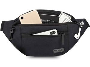 lot 30843 image: MAXTOP Large Crossbody Fanny Pack with 4-Zipper Pockets,Gifts for Enjoy Sports Festival Workout Traveling Running Casual Hands-Free Wallets Waist Pack Phone Bag Carrying All Phones Set of 2