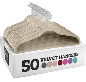 lot 38516 image: Zober Non-Slip Velvet Hangers - Suit Hangers (50-pack) Ultra Thin Space Saving 360 Degree Swivel Hooks