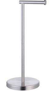 lot 38525 image: KES Toilet Paper Holder Stand SUS 304 Stainless Steel Rustproof Pedestal Lavatory Tissue Roll Holder Floor Stand Modern Brushed Finish
