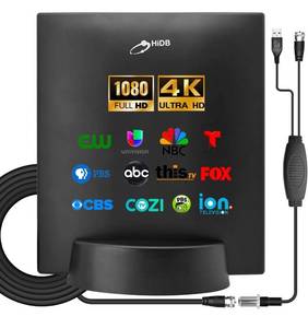 lot 38537 image: Indoor TV Antenna, Amplified HD Digital TV Antenna Long Range Reception, Premium HDTV Antenna with Signal Booster - Support 4K HD Local Channels Fire Stick Smart TV All Television