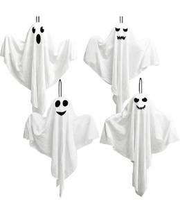 lot 30871 image: 4 Pack Halloween Hanging Ghosts, 27.5 Cute Flying Ghost Decorations for Front Yard Patio Lawn Garden Party Dcor and Holiday Decorations