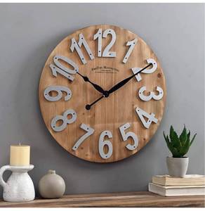 lot 30874 image: FirsTime & Co. Slat Wood Wall Clock, 22.5, Tan