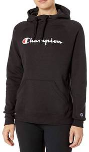 lot 30877 image: Champion Womens Powerblend Fleece Hoodie, Script Logo Size Medium Black
