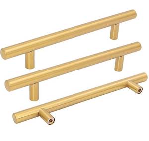 lot 30891 image: goldenwarm Brushed Gold Dresser Drawer Pulls Cabinet Door Handles 5in Hole Centers - LS201GD128 Brass Cabinets Pulls Kitchen Cupboard Handles Furniture Door Hardware, 30 Pack