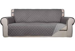 lot 30904 image: PureFit Reversible Quilted Sofa Cover, Water Resistant Slipcover Furniture Protector, Washable Couch Cover with Non Slip Foam and Elastic Straps for Kids, Dogs, Pets (Sofa, GrayLightGray)