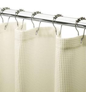 lot 30905 image: AmazerBath Waffle Shower Curtain, Heavy Duty Fabric Shower Curtain with Waffle Weave Hotel Quality Bathroom Shower Curtains, 72 x 72 Inches (Cream Yellow)
