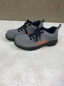 lot 36440 image: Steel toed, Slip Resistant Work Shoes Size 6 Grey With Mesh Material