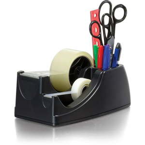 lot 36449 image: Officemate Heavy Duty Weighted 2-in-1 Tape Dispenser Recycled Black (96660)