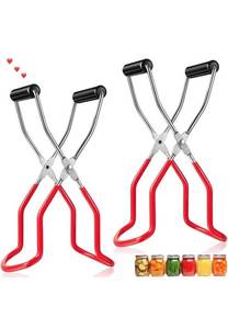 lot 36457 image: Lot of 5 Canning Jar Lifter Tongs Stainless Steel Jar Lifter With Grip Handle Wide Mouth Clip For Home Diy -2 Pack