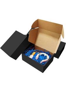 lot 36466 image: BoShahai 30 Pack 8x6x3 inches Black Shipping Boxes, Corrugated Mailer Boxes, Packaging Boxes for Products, Recyclable Cardboard Box, Flat Literature Mailers for Gifts, Clothings by Mailing