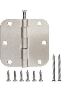 lot 36472 image: Brahmco 18 Pack  3.5 Satin Nickel Door Hinges 3.5 Inch x 3 12 Inch (58 Inch Radius Corner) Interior Door Hardware