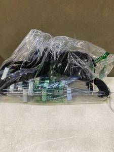 lot 36486 image: qty 15 Black Velvet Pants Hangars With Clips