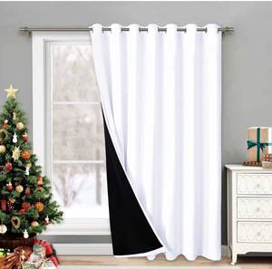 lot 36489 image: NICETOWN Full Shading Curtain for Patio Door, Super Heavy-Duty Thermal Backing Sliding Glass Door Drape, Privacy Assured Window Treatment(1 Panel, 100 inches W x 95 inches L, Pure White)