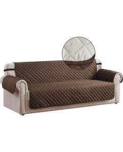 lot 36490 image: RHF Reversible Sofa Cover, Couch Covers for Dogs, Couch Covers for 3 Cushion Couch, Couch Covers for Sofa, Couch Cover, Sofa Covers for Living Room,Sofa Slipcover,Couch Protector(SofaChocolateBeige)