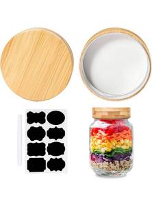 lot 36493 image: Lot Of 6 Bamboo Mason Ball Jar Lids (2 Packs, Regular Mouth) Reusable Screw Top Jar Lids Set Airtight Bamboo Storage Lid (Regular Mouth 2-Pack (2.5 in. Jar Opening))