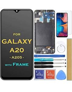 lot 36495 image: Screen Replacement LCD Display Touch Digitizer Assembly with Frame for Samsung Galaxy A20 A205 SM-A205FDS A205FN A205GNDS A205YN A205GDS SM-A205W 6.4 (Black with Frame)